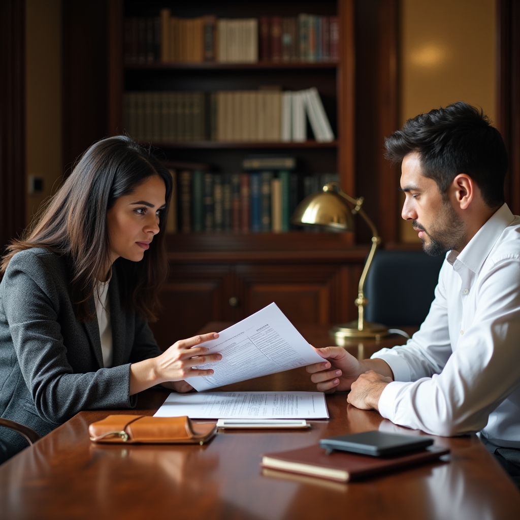 Vispante founders in discussion at their Buenos Aires office, reviewing educational program materials
